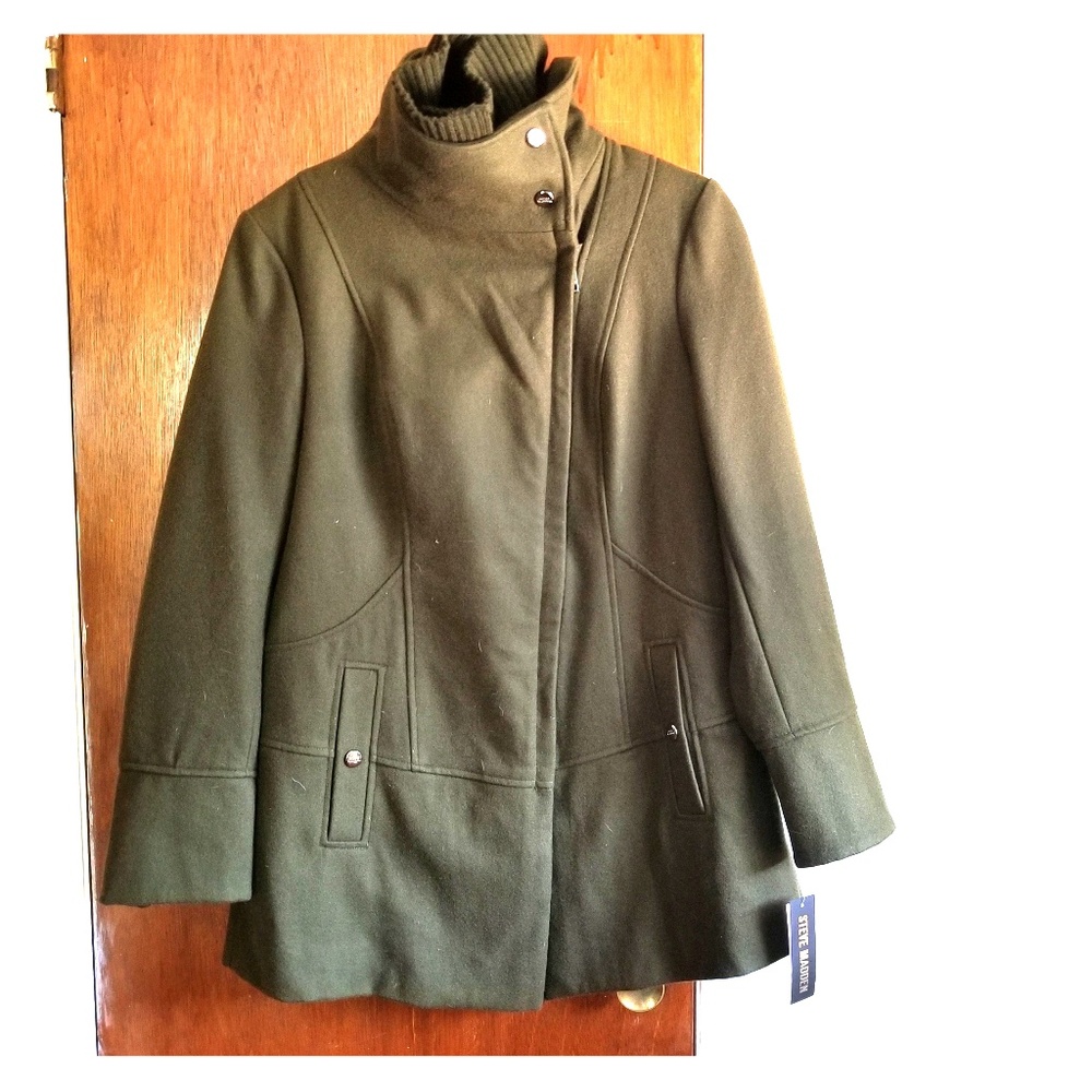 Steve Madden Diagonal Alley Coat Olive
